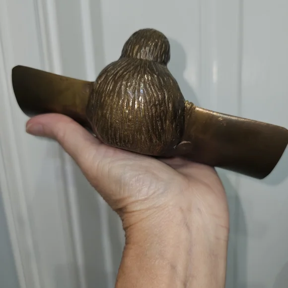 Vintage Dango Pen Tray, Bronze Monkey Pen Holder - Picture 9 of 11